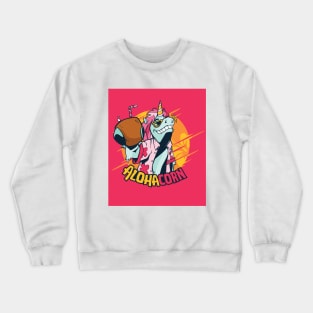 Aloha hawaiian Unicorn hawaiian cool design Crewneck Sweatshirt